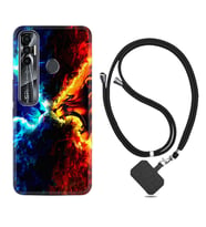 Tecno Spark 6 6 Go 8C 8 Pro 7 7 Pro Kılıf Boyun Askılı Silikon Red Blue Leon 1714