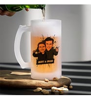 Yakın Dost Erkek Arkadaşa Karikatürlü Bira Bardağı Hediyesi