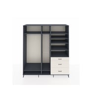 Kronos Dolap 9 Raflı 3 Çekmeceli 3 Askılı 220x59x243 Antrasit-Antrasit/Aytaşı