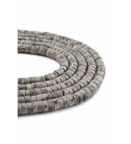 Jasper Doğal Taş Parlak Gri Dore Kesim 6x3mm Dizi [AA]