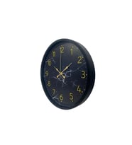 Siyah Mermer Desenli Görünümlü 36 Cm Duvar Saati (Standart)