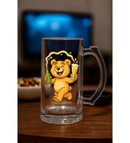 Bira bardağı - Teddy (Cam Mavi)