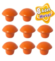 8 Adet Turuncu Mantar Düğme Kulp Çocuk Bebek Mobilya Çekmece Dolap Kapak Kulbu Metal Kulp Aksesuarları Vidalı