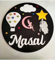 ÇOCUK ODASI KAPI&DUVAR SÜSÜ GECE  TEMALI KİŞİYE ÖZEL