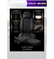 volvo s60 2020 Koltuk ve Kılıf uyumlu Lüks Siyah Yastık Minder 2 Minder 2 Yastık