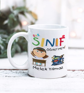 Sınıf Öğretmeni Tasarımlı Kişiye Özel Kupa Bardak (Beyaz)