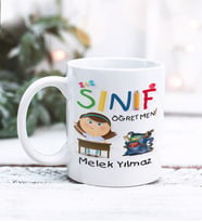 Sınıf Öğretmeni Tasarımlı Kişiye Özel Kupa Bardak (Beyaz)