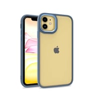 Apple iPhone 11 Kılıf Case, Kamera Lens Korumalı Elektroplatin Kaplama Sert PC Koruyucu Colourful Platinum Serisi (Mavi)
