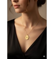 925 Ayar Gümüş Gold Kaplama M Harfli Plaka Kolye Harf