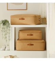 Ocean Home Textile 3'lü Jüt Baza Altı Hurç Set 1 Adet 52 x 28 x 21 / 2 Adet 62 x 46 x 22 cm