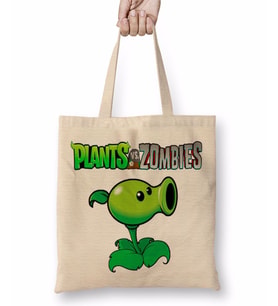 Peashooter Plants ve Zombies Bez Çanta Uzun Saplı
