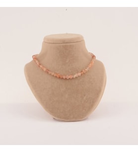 Güneş Taşı Doğaltaş Düğümsüz Kolye 6 mm, M153