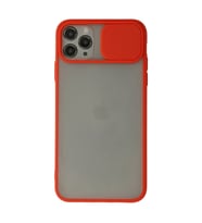 Apple İphone 11 Pro Kılıf Palm Buzlu Kamera Sürgülü Silikon - Kırmızı