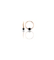 Söğütlü Silver Gümüş rose 14 mm siyah taşlı halka küpe