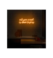 All You Need Is Love Lashes Yazılı Neon Tabela