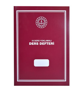 10 Ders Yoklamalı Ders Defteri 28x41 Kırmızı Plastik Kapak