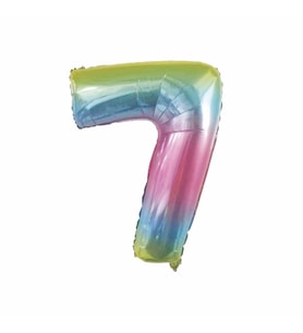 7 yaş rakam unicorrn renkli folyo balon