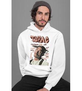 Tupac Rapper Baskılı Unisex Oversize Şarkıcı Hoodie