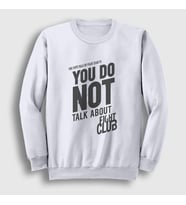 Presmono Unisex Beyaz Rule Film Dövüş Kulübü Fight Club Sweatshirt 244611tt (Beyaz)