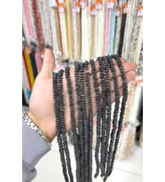 Hematit Taşı Rondela Kesim 6x4mm- Mat Siyah Doğal Taş Dizi