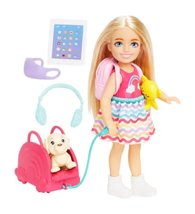 Barbie Seyahatte Chelsea Bebek ve Aksesuarları HJY17