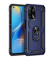 Microsonic Oppo A74 4G Kılıf Military Ring Holder Lacivert