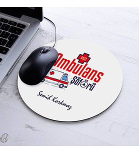 İsimli Ambulans Şoförü Temalı Yuvarlak Mousepad