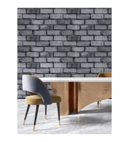 Dreamwall 3 Boyutlu Taş Duvar Desenli Silinebilir Tekstil Duvar Kağıdı (Siyah)