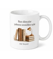 Kişiye Özel Kütüphane Sessizliği Temalı Kupa Bardak İsimli Hediye