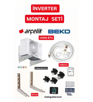 İnverter 9000 Btu-12000 Btu Klima 3 Metre Alamünyum  Boru 50  Cm Ayak Titreşim Takozu Takım
