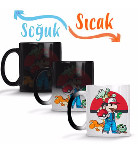 Pokemon Super Mario Sihirli Kupa Bardak Porselen