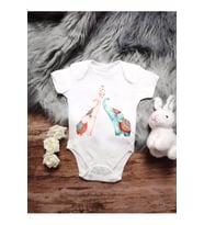 Özel Renkli Sevimli Fil Baskılı Bebek Body & Zıbın