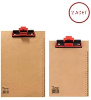A4 ve A5 Ahşap Sekreterlik Otomatik Mekanizmalı Kalem Tutma Aparatlı 2li Set
