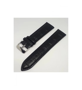 20mm Siyah Renk Croco Suni Deri Saat Kordonu