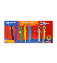 Kidsmode Yağlı Pastel Boya Altıgen 12+2 Renk Yağlı Pastel Boya (Karışık)