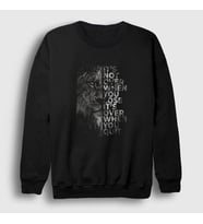 Presmono Unisex Siyah Over Lion Aslan Sweatshirt 305741tt