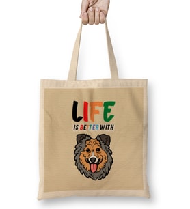 Funny Dog Lover Gift For Women Men Bez Çanta Uzun Saplı