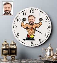 Kişiye Özel Güreşçi Tasarımlı Karikatür Duvar Saati 99