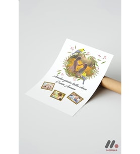 Anneler Günü Fotoğraflı Kuş Temalı Poster, Çerçevesiz Yüksek Kalite Duvar Afişi
