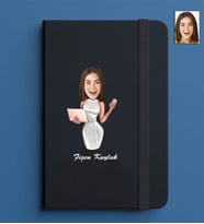 Kişiye Özel Kadın Model 13x21 Siyah Defter-44