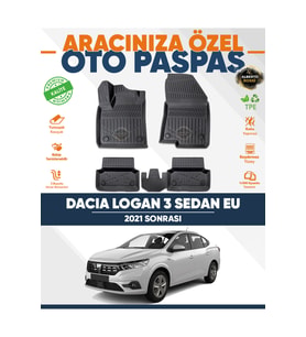 DACIA LOGAN 3 SEDAN EU 2021+ 3D HAVUZLU PASPAS