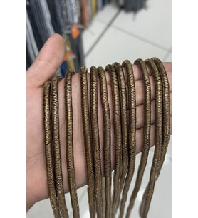 Hematit Taşı Dalgalı Kesim Parlak Kahverengi 6x1mm Doğal Taş Dizi