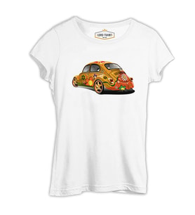 Bugs in Color Beyaz Kadın Tshirt