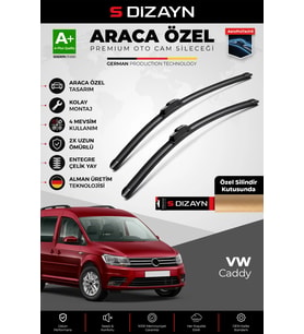 Drs Tuning Caddy 3 Ön Cam Silecek Seti 2015-2020 Premium Araca Özel 60-45 Cm A+ Kalite