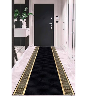 Siyah Gold Kaymaz Çerçeveli Özel Ölçü Rulo Yolluk AR729
