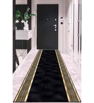Siyah Gold Kaymaz Çerçeveli Özel Ölçü Rulo Yolluk AR729