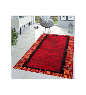 Rovigo Home Dijital Baskı Yıkanabilir Kaymaz Taban Salon Halısı RVG1436 100x200 cm (Kırmızı)