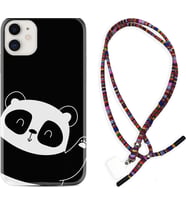 Apple iPhone 11 12 13 Mini Kılıf Boyun Asklı Rasta Silikon Bay Bay Panda 1784