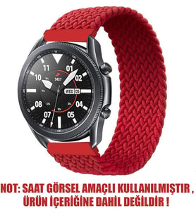 Garmin Venu 3 için Kordon, (Medium Size, 155mm) Braided Solo Loop Band [Venu 3 ile Uyumlu Kordon - Kırmızı]