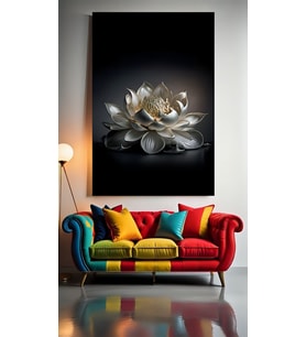 BEYAZ LOTUS V1 Ev Duvar Salon Güzellik Salonu Ofis Dükkan Dekarasyon Kanvas Tablo (Çok Renkli)